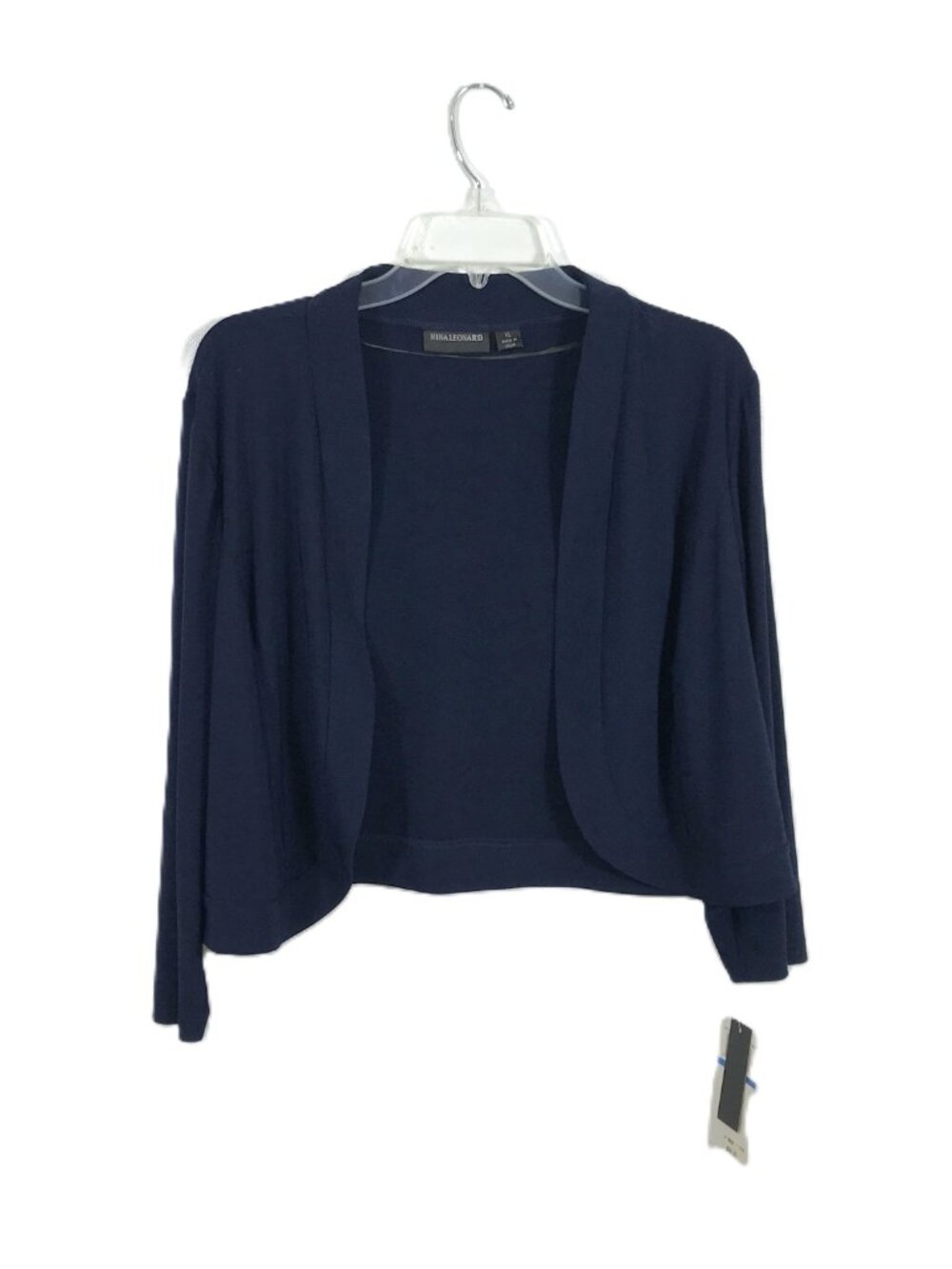Nina Leonard Navy Blue Bolero Shrug Stretch Women XL